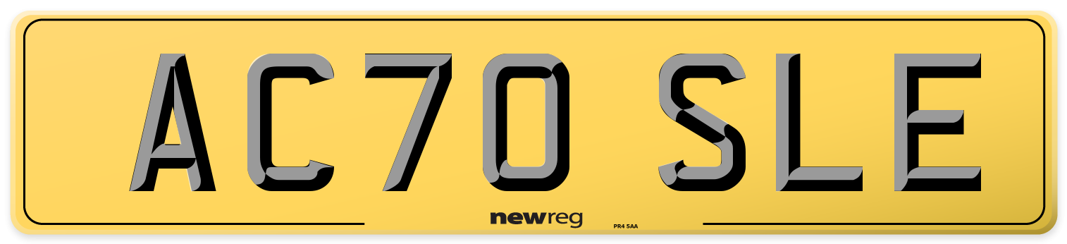 AC70 SLE Rear Number Plate