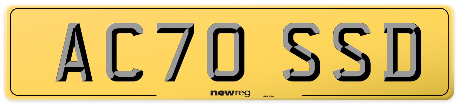 AC70 SSD Rear Number Plate