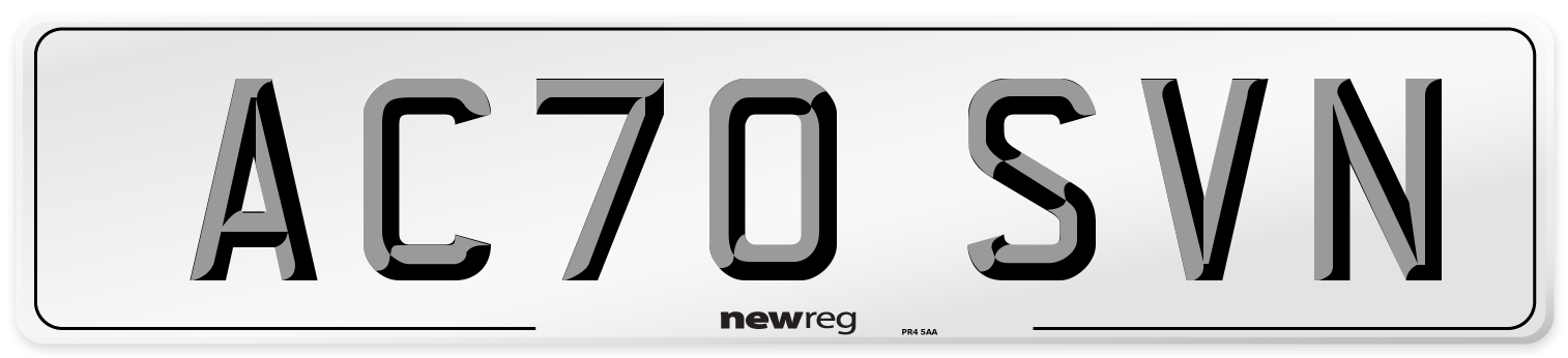 AC70 SVN Front Number Plate
