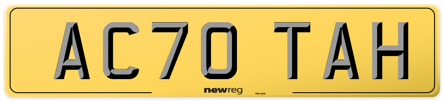 AC70 TAH Rear Number Plate