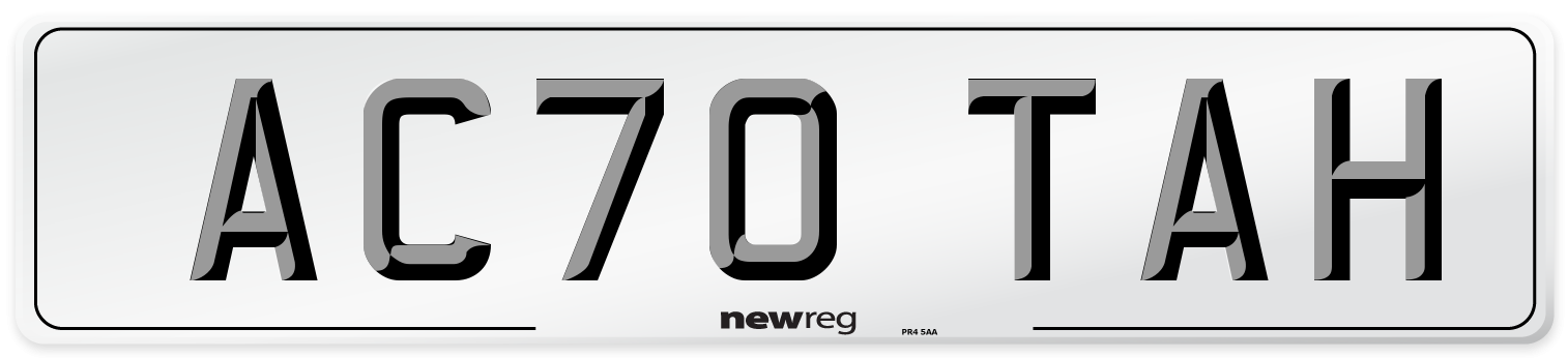AC70 TAH Front Number Plate