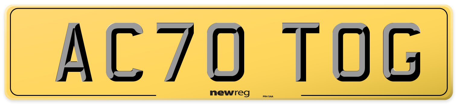 AC70 TOG Rear Number Plate