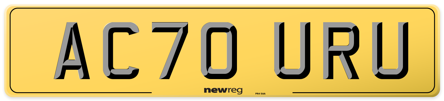 AC70 URU Rear Number Plate