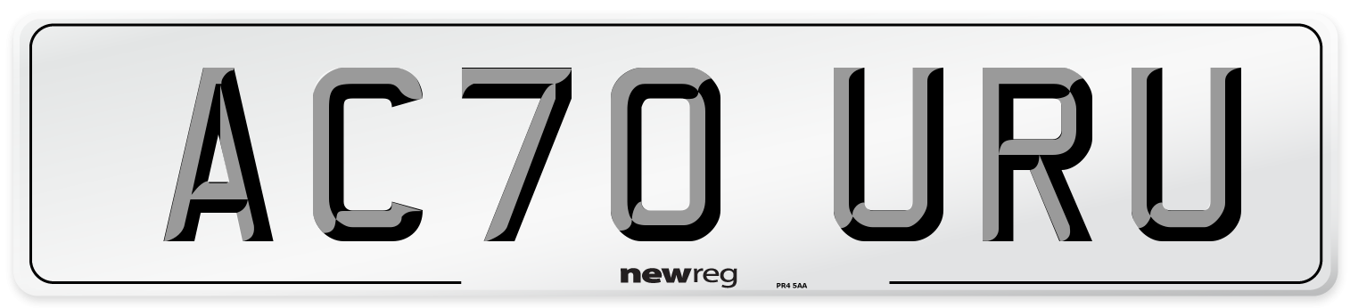 AC70 URU Front Number Plate