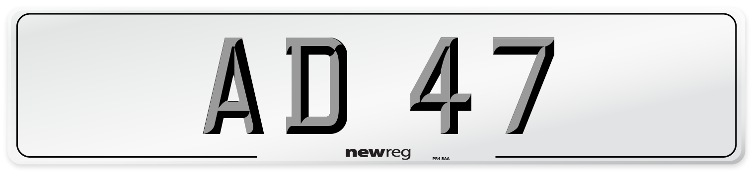 AD 47 Front Number Plate