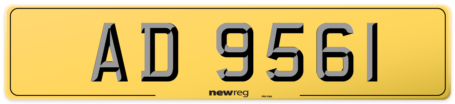 AD 9561 Rear Number Plate