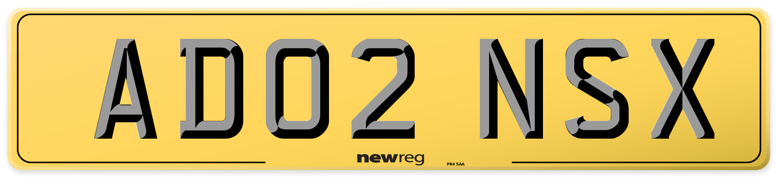 AD02 NSX Rear Number Plate