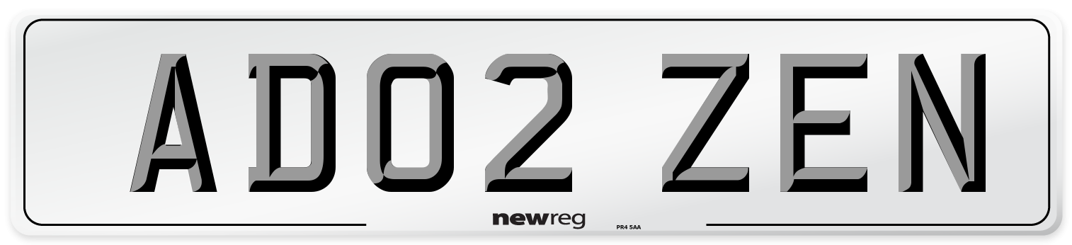 AD02 ZEN Front Number Plate