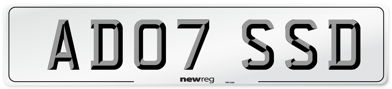 AD07 SSD Front Number Plate