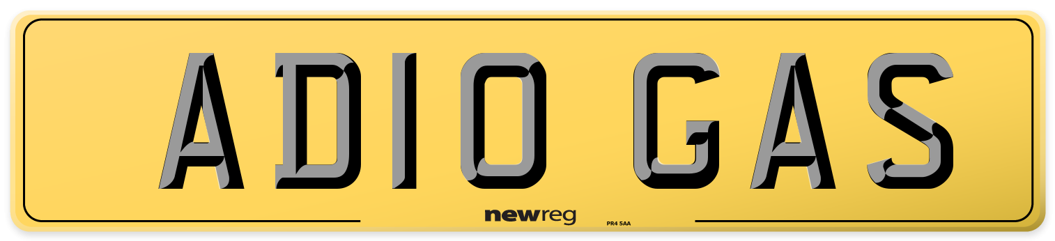 AD10 GAS Rear Number Plate