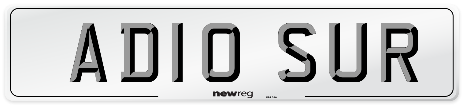 AD10 SUR Front Number Plate