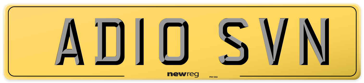 AD10 SVN Rear Number Plate