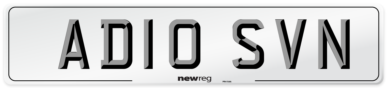 AD10 SVN Front Number Plate