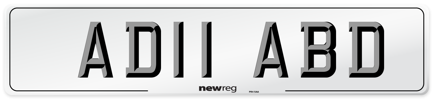 AD11 ABD Front Number Plate