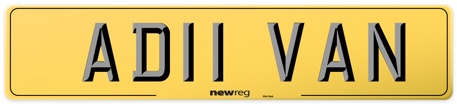AD11 VAN Rear Number Plate