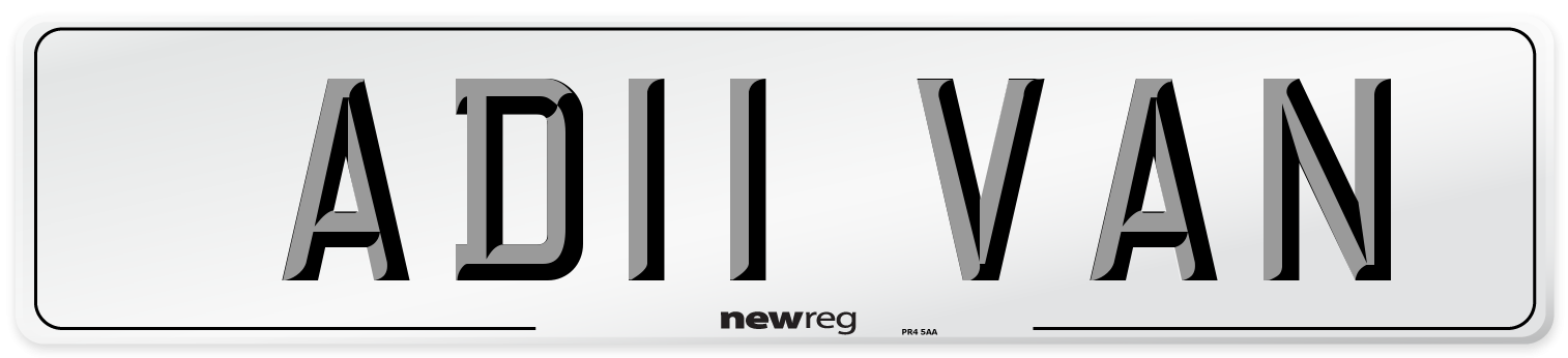 AD11 VAN Front Number Plate