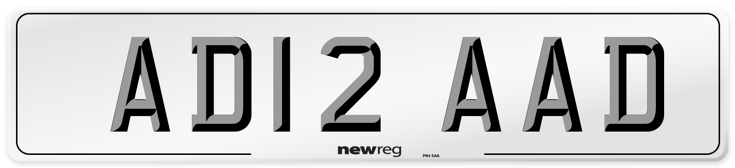 AD12 AAD Front Number Plate