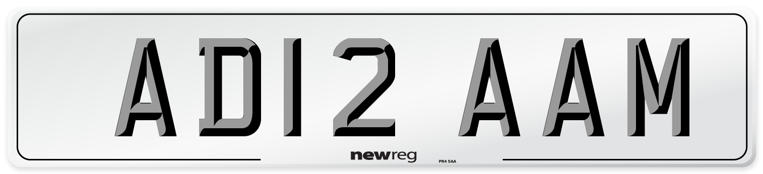 AD12 AAM Front Number Plate