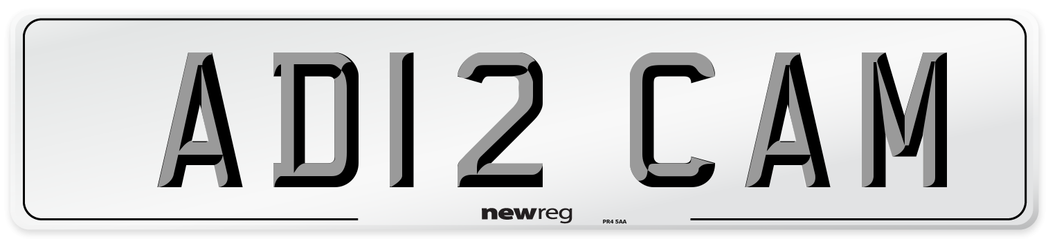 AD12 CAM Front Number Plate