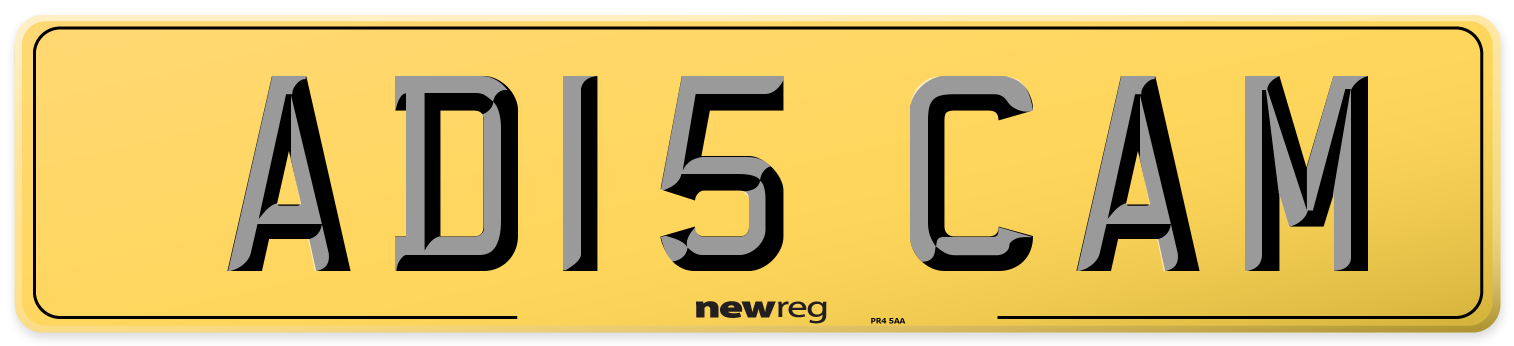 AD15 CAM Rear Number Plate