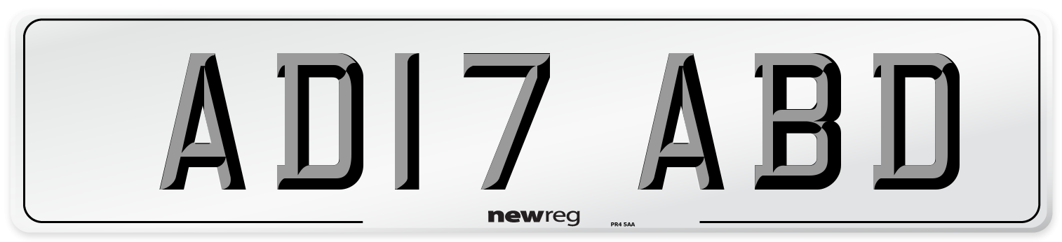 AD17 ABD Front Number Plate