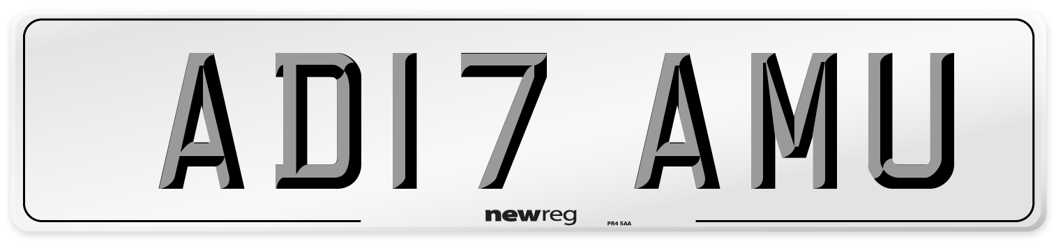 AD17 AMU Front Number Plate