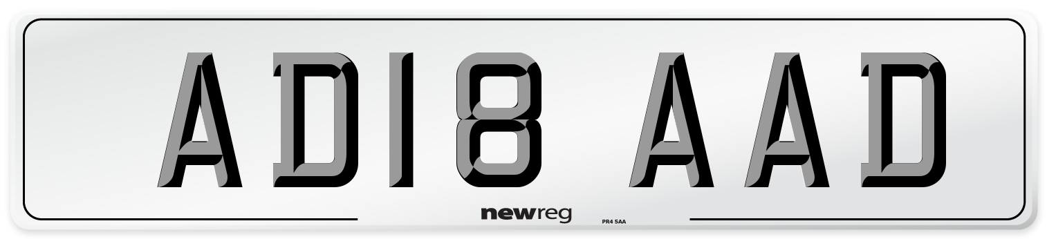 AD18 AAD Front Number Plate