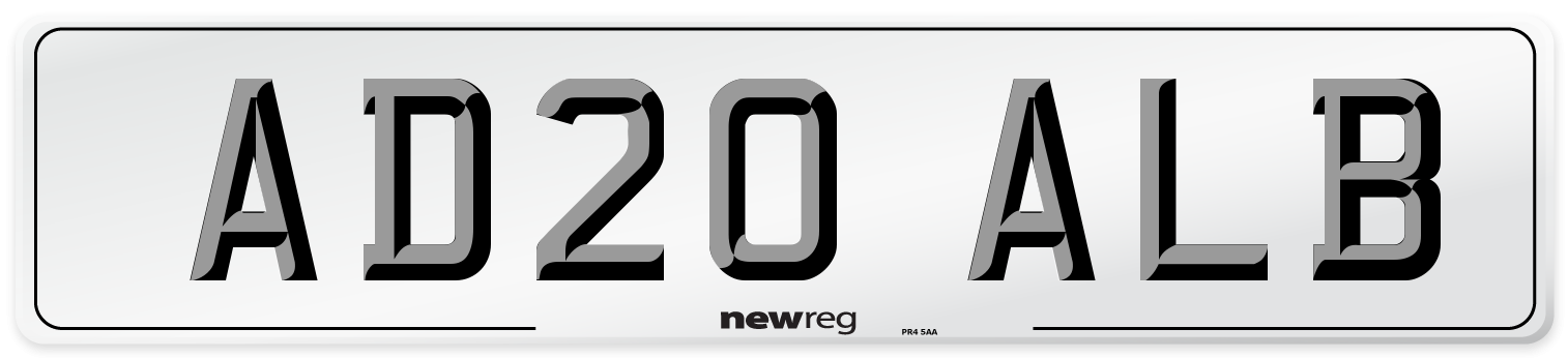AD20 ALB Front Number Plate