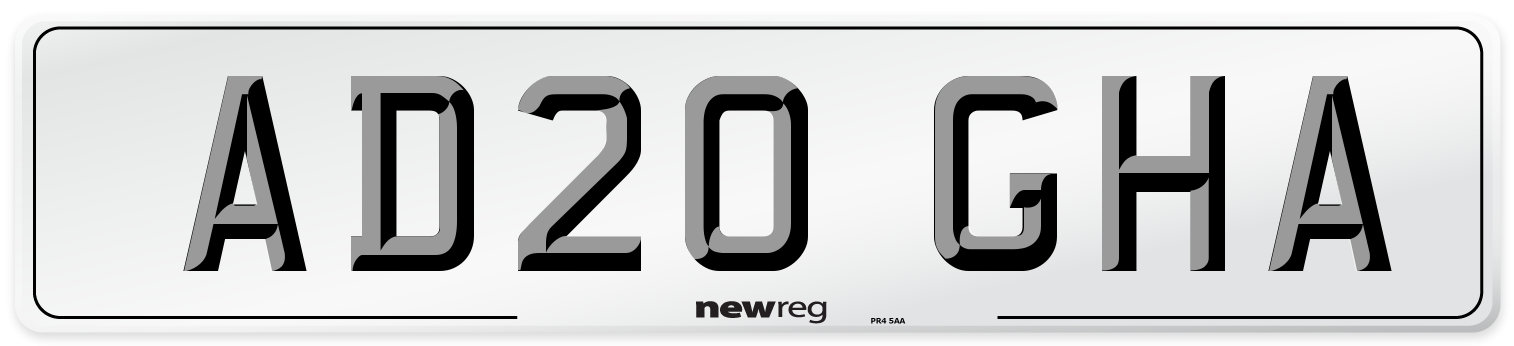 AD20 GHA Front Number Plate