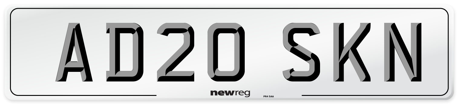 AD20 SKN Front Number Plate