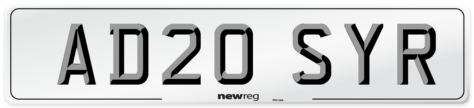 AD20 SYR Front Number Plate