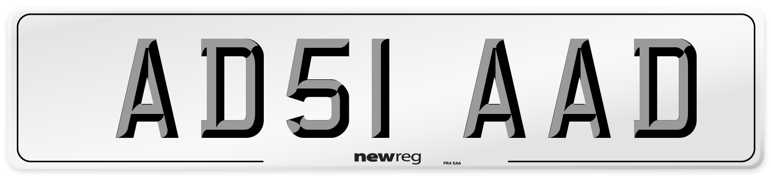 AD51 AAD Front Number Plate