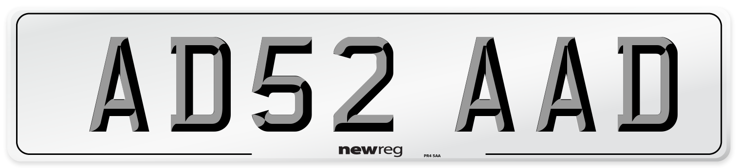 AD52 AAD Front Number Plate