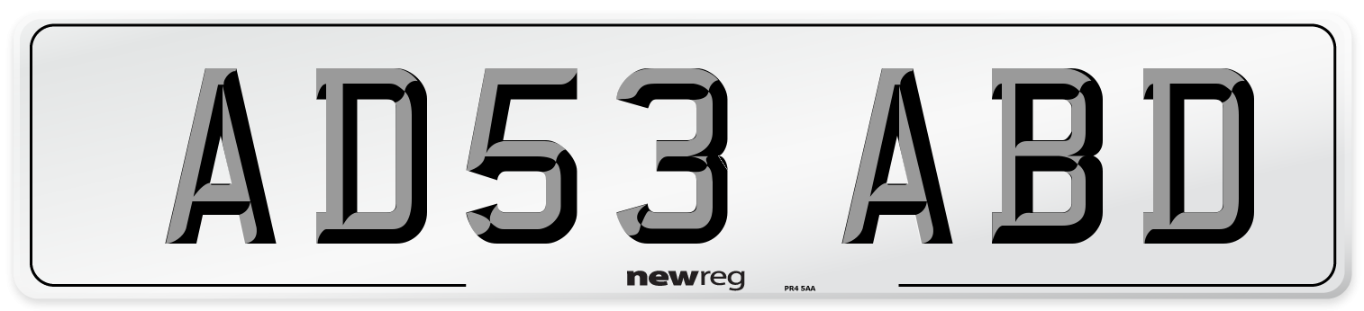 AD53 ABD Front Number Plate