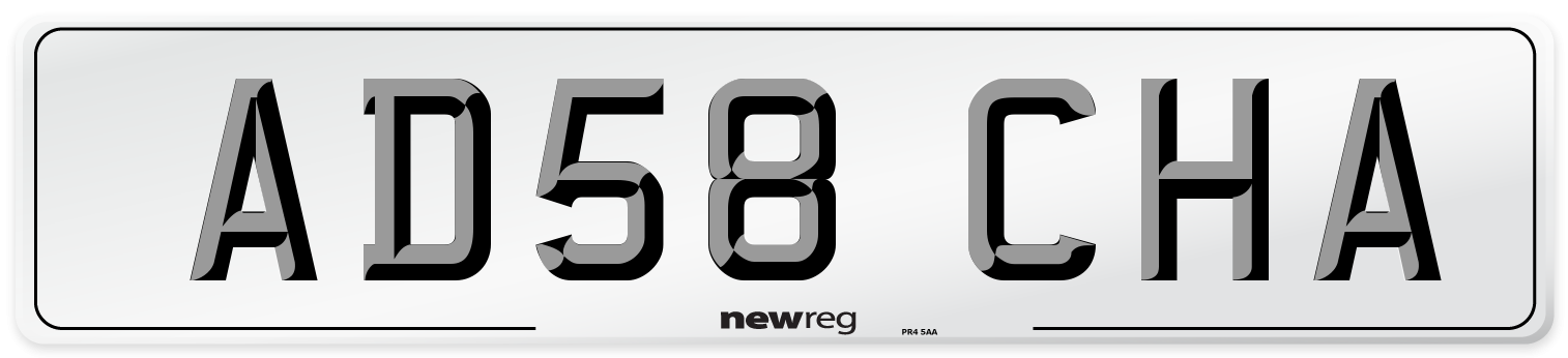 AD58 CHA Front Number Plate