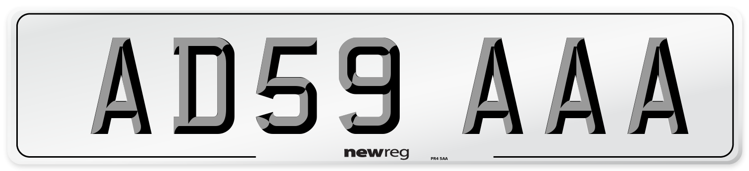 AD59 AAA Front Number Plate