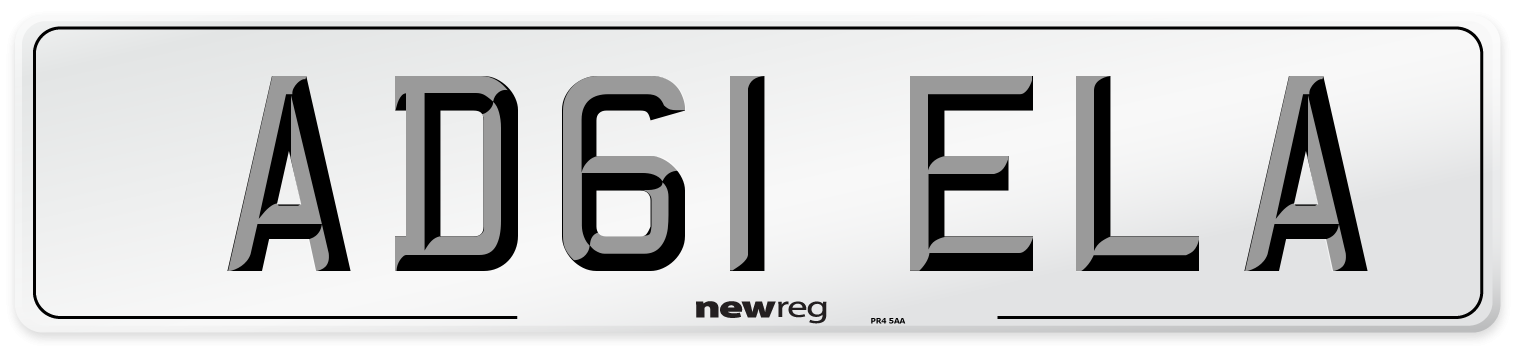 AD61 ELA Front Number Plate