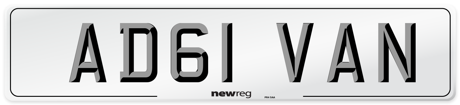 AD61 VAN Front Number Plate
