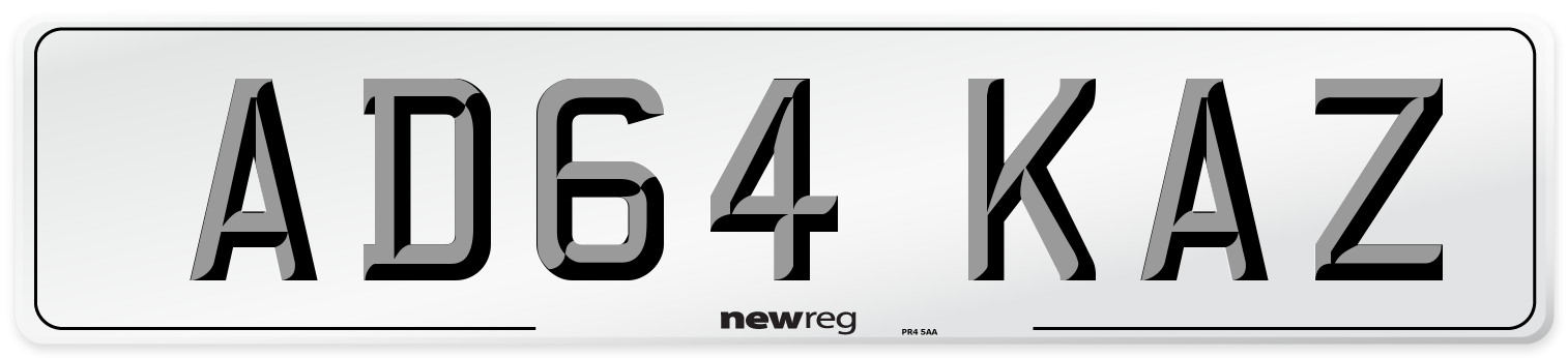 AD64 KAZ Front Number Plate