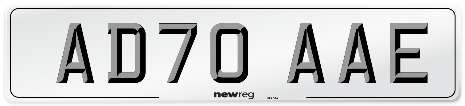AD70 AAE Front Number Plate