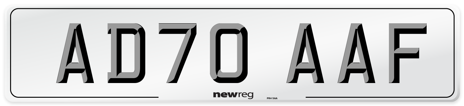 AD70 AAF Front Number Plate