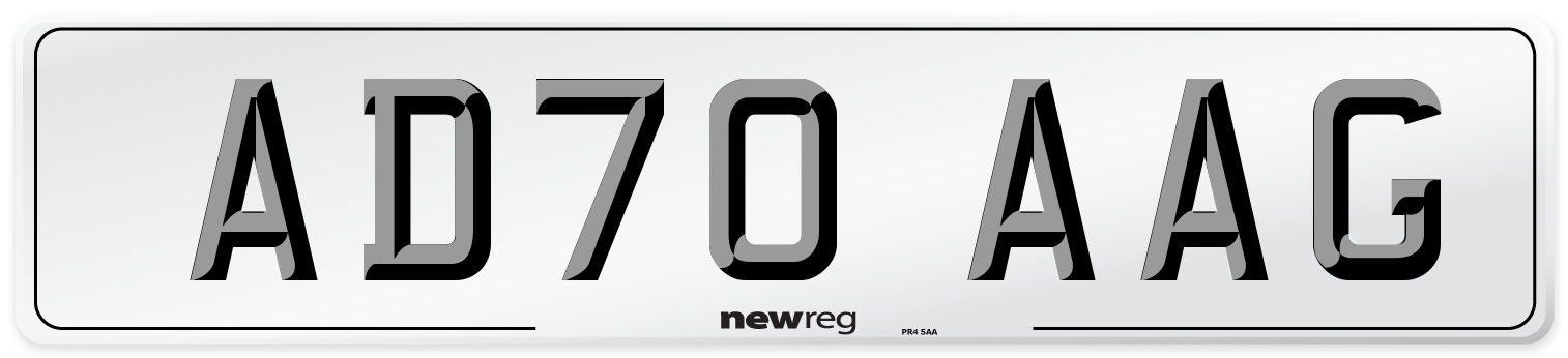 AD70 AAG Front Number Plate