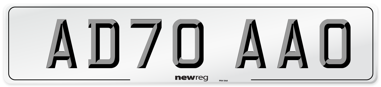 AD70 AAO Front Number Plate