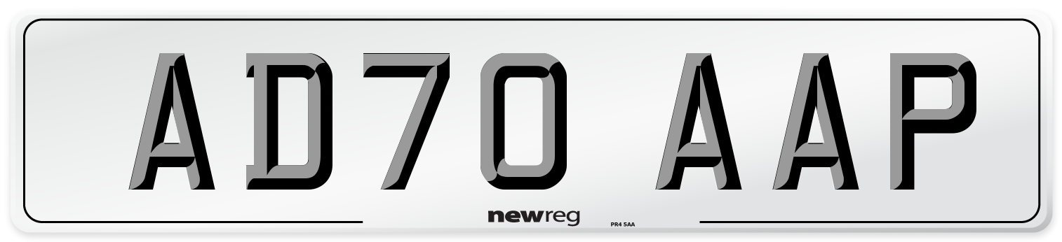 AD70 AAP Front Number Plate