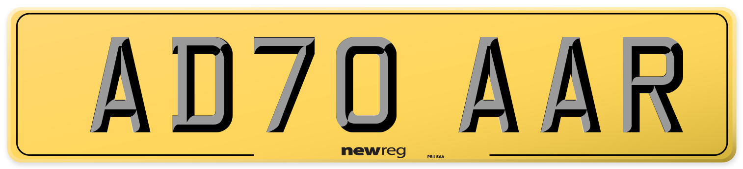 AD70 AAR Rear Number Plate
