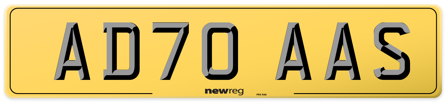 AD70 AAS Rear Number Plate
