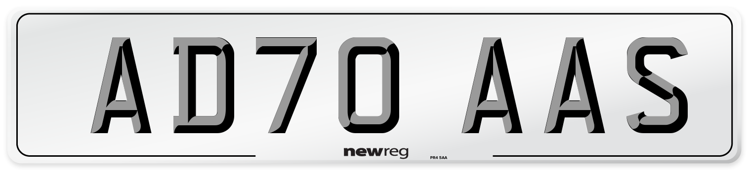 AD70 AAS Front Number Plate