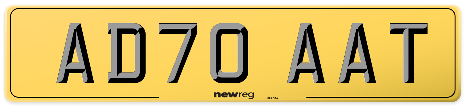 AD70 AAT Rear Number Plate