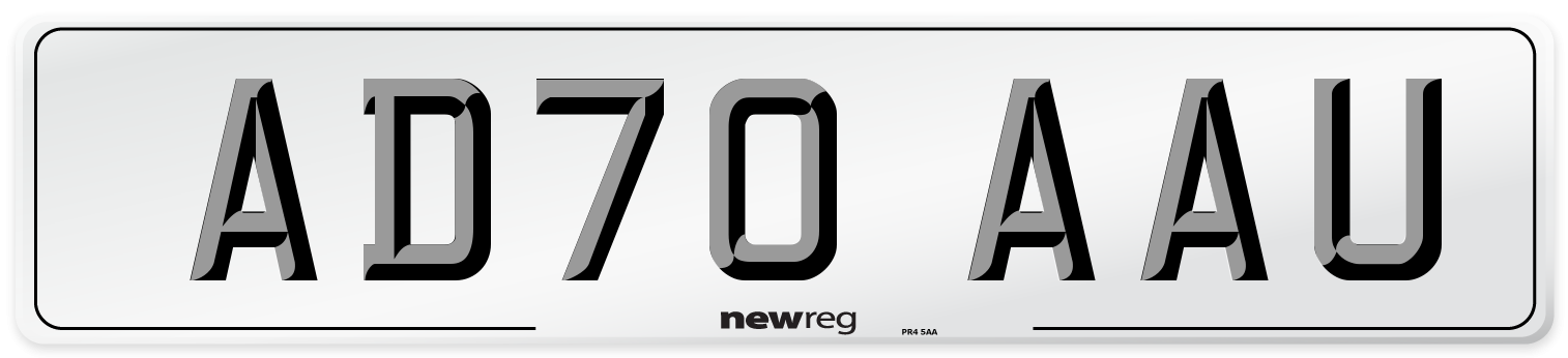 AD70 AAU Front Number Plate