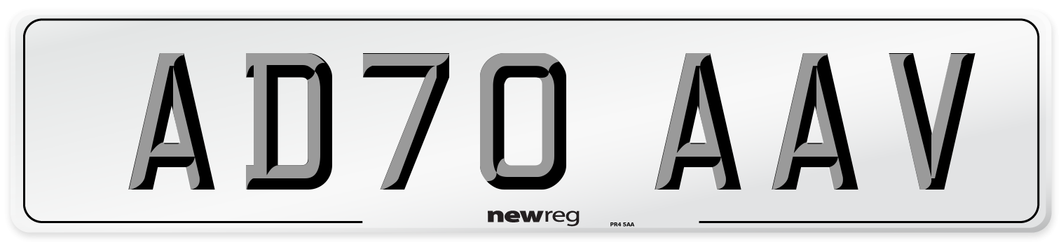 AD70 AAV Front Number Plate